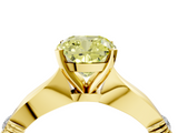 Yellow gold Fancy Yellow Cushion  Solitaire Diamond Twisted Band with Four-Prong Setting_69