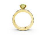 Yellow gold Fancy Yellow Cushion  Solitaire Diamond with Pave and Channel Set Band_45