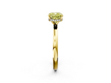 Yellow gold Fancy Yellow Cushion  Solitaire Engagement Ring with Cathedral Band and Four-Prong Setting_23