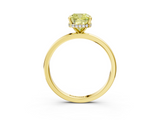 Yellow gold Fancy Yellow Cushion  Solitaire Engagement Ring with Cathedral Band and Four-Prong Setting_24