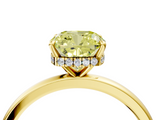 Yellow gold Fancy Yellow Cushion  Solitaire Engagement Ring with Cathedral Band and Four-Prong Setting_25