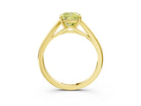 Yellow gold Fancy Yellow Cushion  Solitaire Engagement Ring with Four-Prong Setting and Classic Band 3