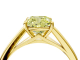Yellow gold Fancy Yellow Cushion  Solitaire Engagement Ring with Four-Prong Setting and Classic Band 4