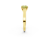 Yellow gold Fancy Yellow Cushion  Solitaire Engagement Ring with Four-Prong Setting and Tapered Band_5