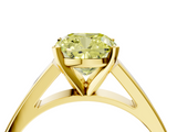 Yellow gold Fancy Yellow Cushion  Solitaire Engagement Ring with Four-Prong Setting and Tapered Band_7