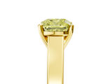Yellow gold Fancy Yellow Cushion  Solitaire Engagement Ring with Four-Prong Setting and Tapered Band_8