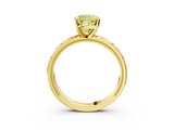 Yellow gold Fancy Yellow Cushion  Solitaire Engagement Ring with Scrollwork Band and Four-Prong Setting_150