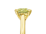 Yellow gold Fancy Yellow Cushion  Solitaire Engagement Ring with Six-Prong Setting and Classic Band 1