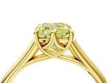 Yellow gold Fancy Yellow Cushion  Solitaire Engagement Ring with Six-Prong Setting and Classic Band