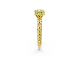 Yellow gold Fancy Yellow Cushion  Solitaire Floral Milgrain Engagement Ring_54