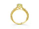 Yellow gold Fancy Yellow Cushion  Solitaire Floral Milgrain Engagement Ring_55