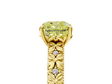 Yellow gold Fancy Yellow Cushion  Solitaire Floral Milgrain Engagement Ring_57