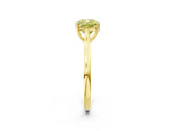 Yellow gold Fancy Yellow Cushion  Solitaire Heart Prong Engagement Ring with Tapered Band_57