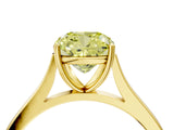 Yellow gold Fancy Yellow Cushion  Solitaire Heart Prong Engagement Ring with Tapered Band_59
