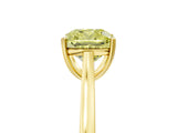 Yellow gold Fancy Yellow Cushion  Solitaire Heart Prong Engagement Ring with Tapered Band_60