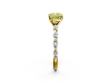 Yellow gold Fancy Yellow Cushion  Solitaire Marquise Side Stone Prong Setting Ring_46