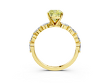Yellow gold Fancy Yellow Cushion  Solitaire Marquise Side Stone Prong Setting Ring_47