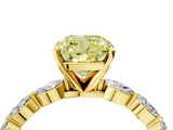 Yellow gold Fancy Yellow Cushion  Solitaire Marquise Side Stone Prong Setting Ring_48