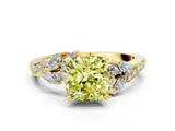 Yellow gold Fancy Yellow Cushion  Solitaire Marquise Twist Band with Six-Prong Setting_76