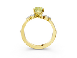 Yellow gold Fancy Yellow Cushion  Solitaire Marquise Twist Band with Six-Prong Setting_79