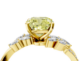 Yellow gold Fancy Yellow Cushion  Solitaire Marquise Twist Band with Six-Prong Setting_80