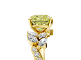 Yellow gold Fancy Yellow Cushion  Solitaire Marquise Twist Band with Six-Prong Setting_81