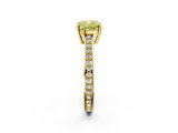 Yellow gold Fancy Yellow Cushion  Solitaire Pavé Band Prong Setting Ring_22