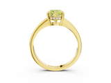 Yellow gold Fancy Yellow Cushion  Solitaire Pavé Band Prong Setting Ring_23