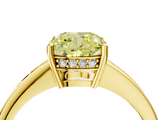 Yellow gold Fancy Yellow Cushion  Solitaire Pavé Band Prong Setting Ring_24