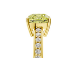 Yellow gold Fancy Yellow Cushion  Solitaire Pavé Band Prong Setting Ring_25