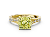 Yellow gold Fancy Yellow Cushion  Solitaire Pavé Band with Four-Prong Setting_44
