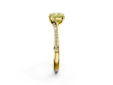 Yellow gold Fancy Yellow Cushion  Solitaire Pavé Band with Four-Prong Setting_46