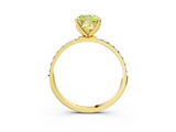 Yellow gold Fancy Yellow Cushion  Solitaire Pavé Diamond Engagement Ring with Four-Prong Setting_42