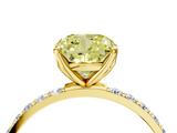 Yellow gold Fancy Yellow Cushion  Solitaire Pavé Diamond Engagement Ring with Four-Prong Setting_43