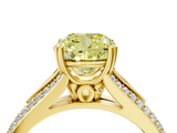 Yellow gold Fancy Yellow Cushion  Solitaire Pave Split Shank Engagement Ring with Six-Prong Setting_41