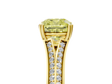 Yellow gold Fancy Yellow Cushion  Solitaire Pave Split Shank Engagement Ring with Six-Prong Setting_42