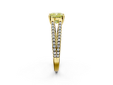 Yellow gold Fancy Yellow Cushion  Solitaire Split Shank Pavé Diamond Engagement Ring_373