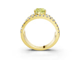 Yellow gold Fancy Yellow Cushion  Solitaire Split Shank Pave Diamond Ring_51