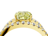 Yellow gold Fancy Yellow Cushion  Solitaire Split Shank Pave Diamond Ring_52