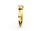 Yellow gold Fancy Yellow Cushion  Solitaire Tension Set Diamond Ring with Wide Band_22