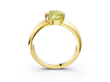 Yellow gold Fancy Yellow Cushion  Solitaire Tension Set Diamond Ring with Wide Band_23