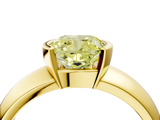 Yellow gold Fancy Yellow Cushion  Solitaire Tension Set Diamond Ring with Wide Band_24