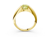 Yellow gold Fancy Yellow Cushion  Solitaire Tension Set Diamond Ring_23