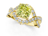 Yellow gold Fancy Yellow Cushion  Solitaire Twist Band Pavé Diamond Engagement Ring_57