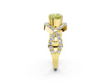 Yellow gold Fancy Yellow Cushion  Solitaire Twist Band Pavé Diamond Engagement Ring_58