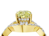Yellow gold Fancy Yellow Cushion  Solitaire Twist Band Pavé Diamond Engagement Ring_60