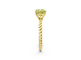 Yellow gold Fancy Yellow Cushion  Solitaire Twist Band Ring with Four-Prong Setting_82