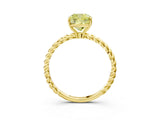 Yellow gold Fancy Yellow Cushion  Solitaire Twist Band Ring with Four-Prong Setting_83
