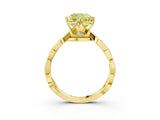 Yellow gold Fancy Yellow Cushion  Solitaire Twist Band with Leaf Prong Setting 4