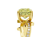 Yellow gold Fancy Yellow Cushion  Solitaire Twist Band with Pavé Accents and Four-Prong Setting_25